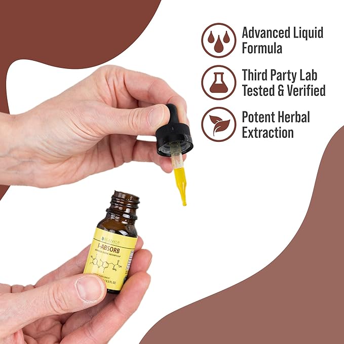 Active Iodine + iAbsorb - Nascent Iodine Drops - Liquid Delivery for Better Absorption - Cofactors for Better Delivery - Supports Healthy Energy Vitality &amp Iodine Levels