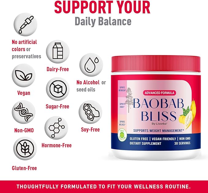 LIVORKA (3 Pack) Baobab Bliss Powder BaobabBliss Organic Powder BaobabBlissPowder All Natural Fiber Supplement BaobabBliss Fruit PowderOrganic Review 90 Servings for 3 Months