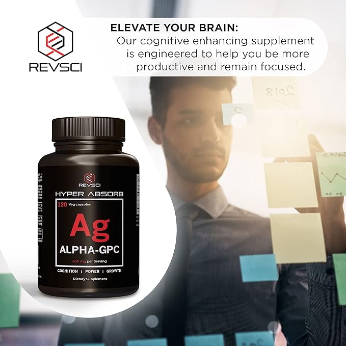 Alpha GPC Supplement &amp BioPerine for Hyper Absorption - 120 Count Alpha-GPC 600mg per Serving - Nootropics for Memory Focus Energy &amp Drive - Choline Supplements to Boost Acetylcholine Mad
