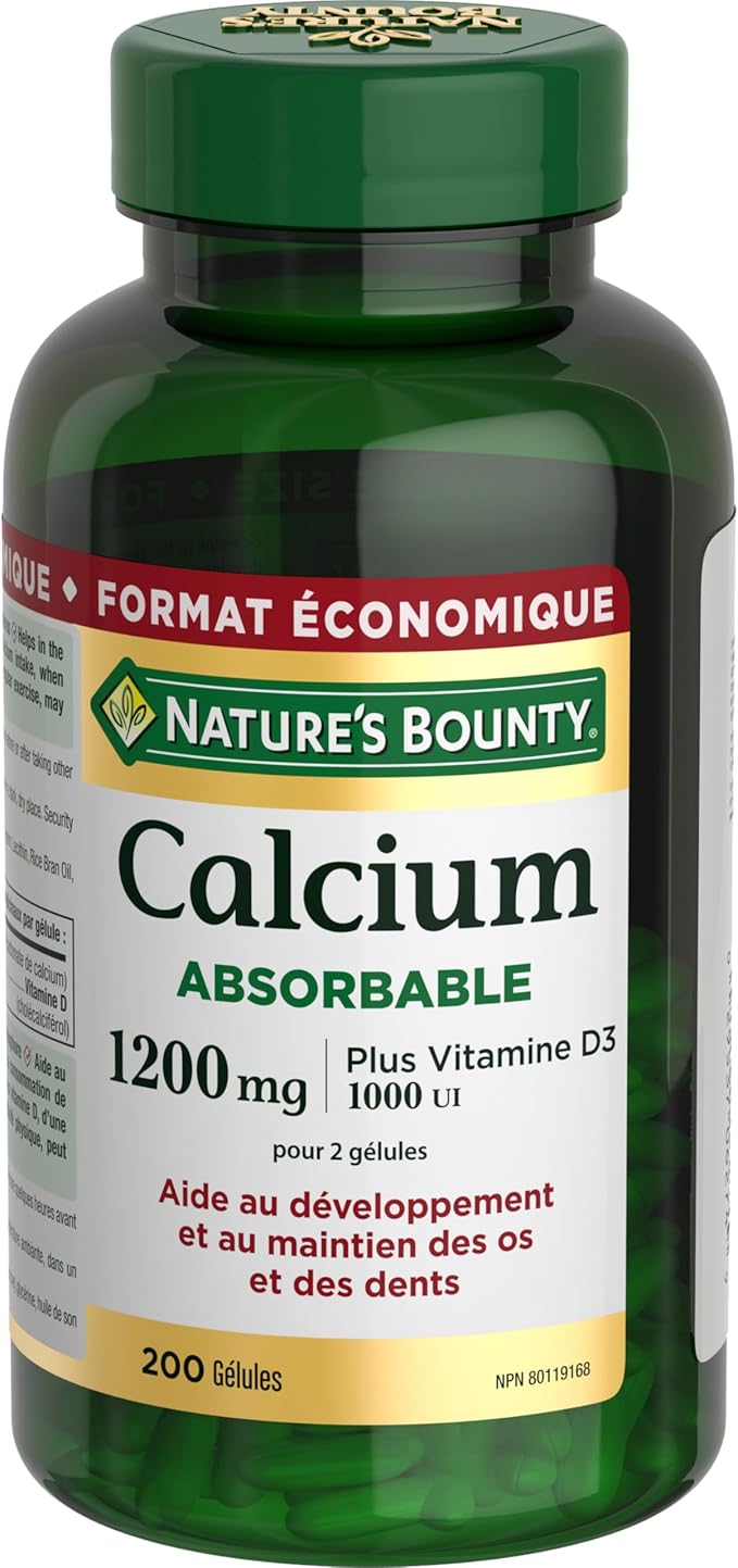 Nature's Bounty Absorbable Calcium 1200mg plus Vitamin D3 1000IU 200 count