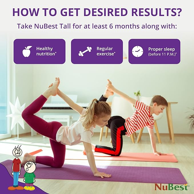 NuBest Tall | Support Bone Strength Bone Health Enhanced Immune and Whole Body Wellness with Calcium Collagen and Herbs for Ages 5+ &amp Teens | Pack 2 | 2 Months Supply