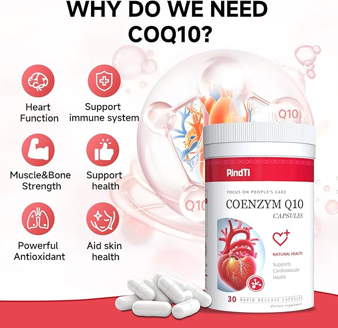 Coq10 150mg Heart Health Supplements with Vitamin E Energy Production Powerful Antioxidant 30 Capsules