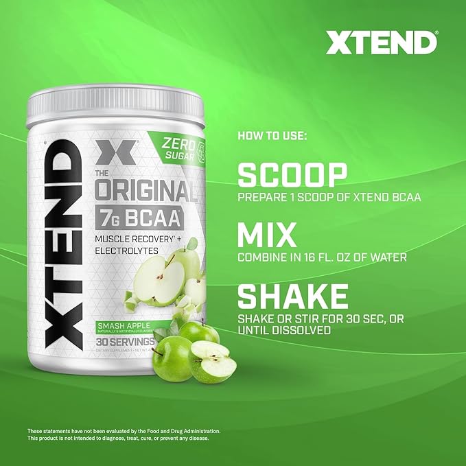 Xtend Original BCAA Powder 7g BCAA and 2.5g L-Glutamine Sugar Free Post Workout Muscle Recovery Drink with Amino Acids for Men &amp Women 30 Servings