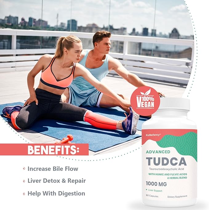 TUDCA Liver Supplements 1000 mg-Bile Salts for Liver Detox-Milk Thistle Herbal Blend with Fulvic and Humic Acid for LiverDigestive Health120 Vegan Capsules