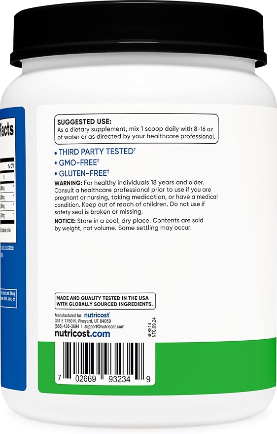 Nutricost BCAA Powder 2:1:1 120 Servings (Green Apple)