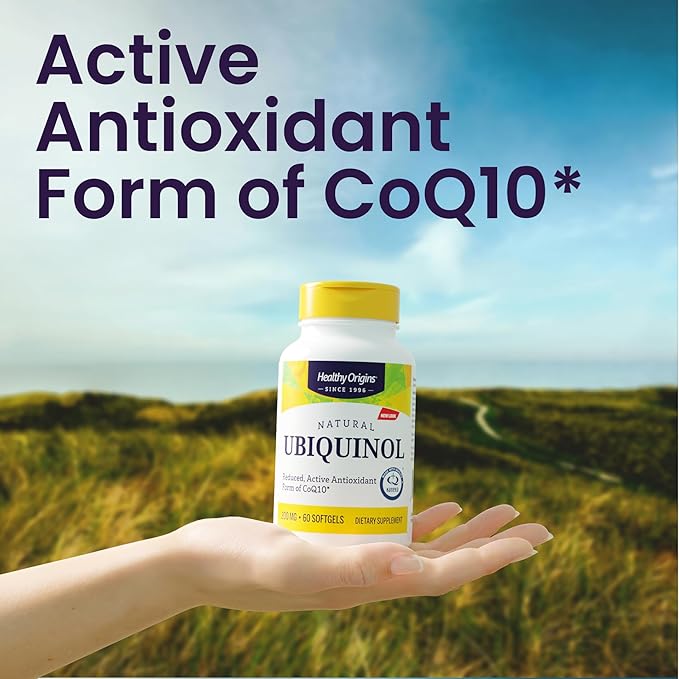Healthy Origins Ubiquinol (Active Form of CoQ10) 200 mg - Ubiquinol Supplements for Heart Health &amp Antioxidant Support - Gluten-Free &amp Non-GMO Supplement - 30 Softgels
