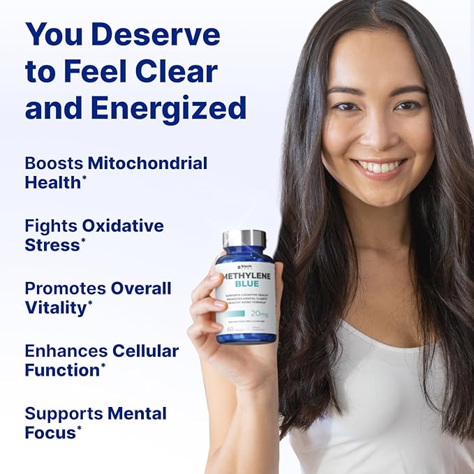 Ultimate Methylene Blue Capsules 20mg - Memory Supplement for Brain Focus Fuel | Blue Methylene Pharmaceutical Grade - Energy and Focus Supplement | Energy Pills | 240 Servings