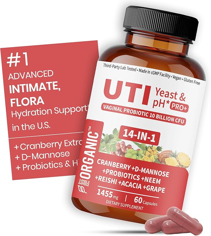 Women’s Vaginal Microflora Probiotic | Supports UTI Yeast &amp pH Balance | Daily Hydration Blend with Cranberry D-Mannose Aloe &amp Hibiscus | Odor Flora &amp Urinary Tract Care | Vegan Non-G