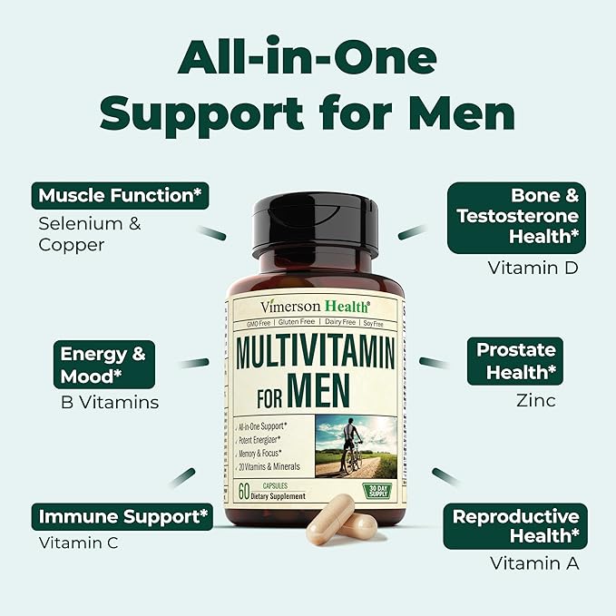 Glucosamine Chondroitin Turmeric MSM + Men’s Multivitamin 2-Bottle Supplement Bundle for Him. Joint Health Inflammatory Response Immune Support Antioxidant Properties