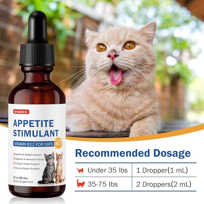 Cat Appetite Stimulant Methylcobalamin Vitamin B12 for Cats – for Energy Appetite &amp Red Blood Cell Support – Treatment of EPI in Cats