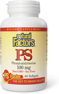 Natural Factors Phosphatidylserine Support for Memory Concentration and Brain Functions Soy and Gluten Free 60 Softgels