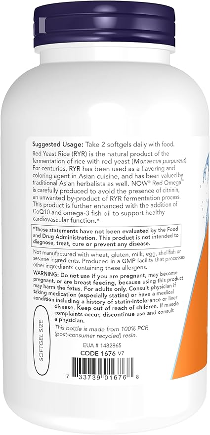 NOW Foods Supplements Red Omega™ with CoQ10 30 mg and Omega-3 Fish Oil Cardiovascular Support* 180 Softgels