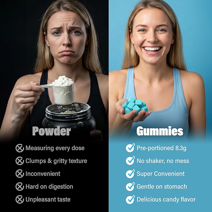 EAA Gummies - 2:1:1 BCAA Formula (8300mg) - Essential Amino Acids for Muscle Recovery &amp Endurance - Non-GMO Gluten Free Sugar Free Vegetarian Blue Raspberry Flavor - 90 Count