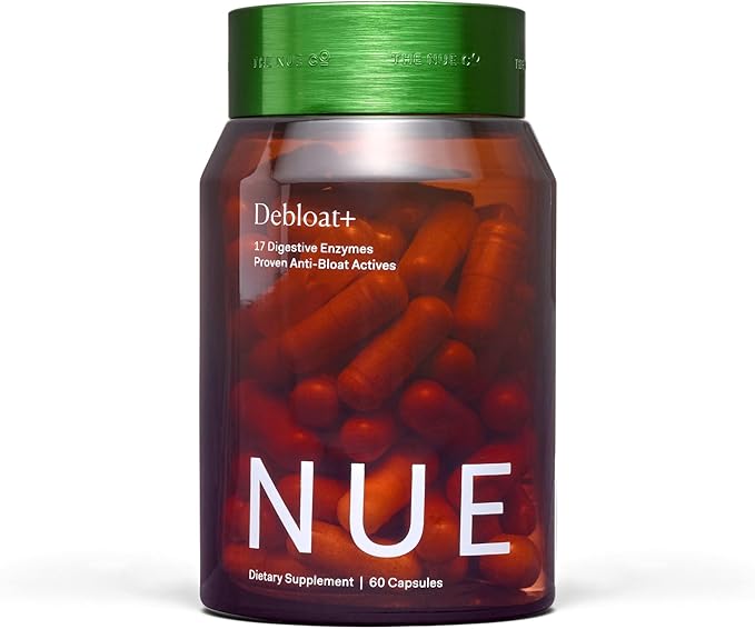The Nue Co. Debloat+ Supplement - Vegan &amp Gluten Free Digestive Supplement for Bloating Gas &amp Abdominal Discomfort - Debloat Pills for Gut Health &amp Immunity | 60 Capsules