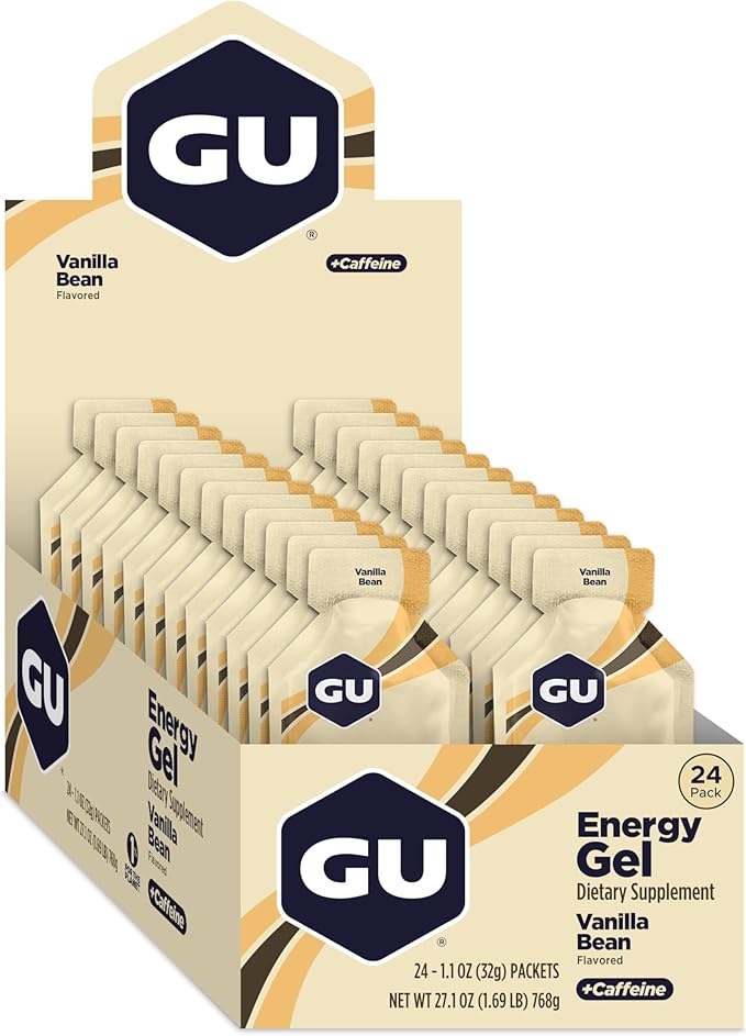 GU Energy Original Sports Nutrition Energy Gel Vanilla Bean 26.4 Oz 24 Count