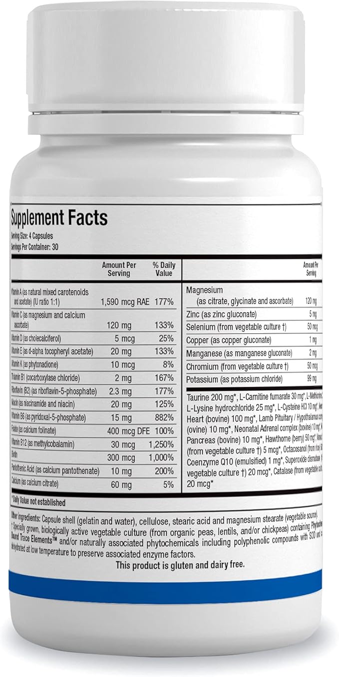 Biotics Research Bio Cardiozyme Forte Healthy Heart Multivitamin Broad Spectrum Formulation Designed to Support Cardiovascular Health and Function Powerful Antioxidant Support 120 Capsules