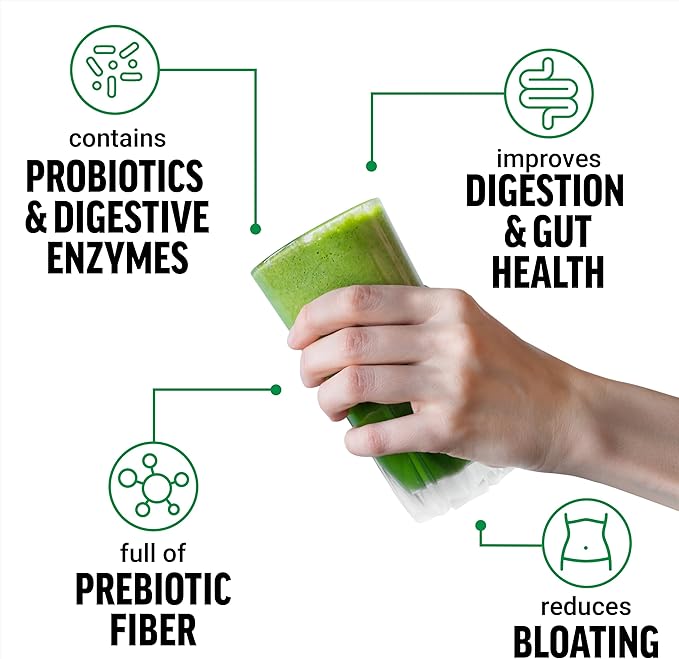 Force Factor Smarter Greens Superfoods Powder to Support Digestion and Bloating Immunity and Energy Greens Powder with Probiotics Digestive Enzymes Antioxidants and Fiber 30 Servings