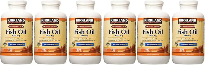 Kirkland Signature Fish Oil 1000 mg. 400 Softgels (6 Pack)