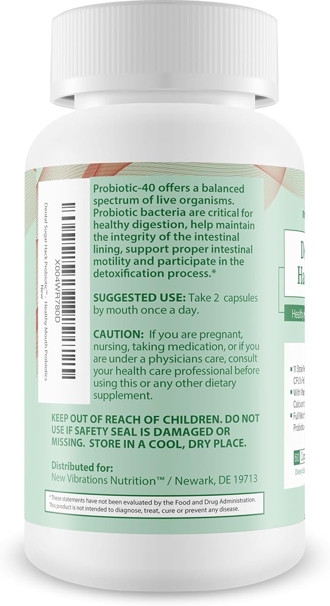 Dental Sugar Hack Probiotic - Our Best Oral Health Probiotics - Pro Dental Probiotics for Teeth Mouth Gums &amp Bad Breath - Gut &amp Oral Health Biotics for Teeth and Bad Breath Probiotic Dental