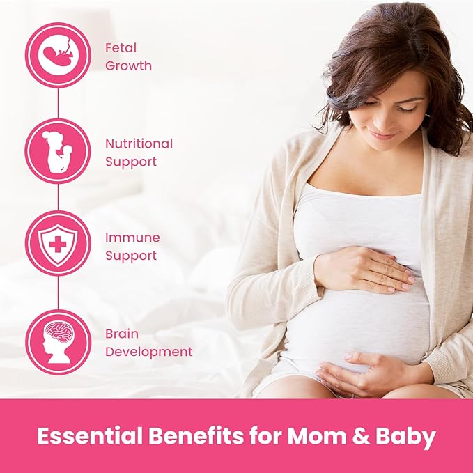 Prenatal Vitamin Gummies with DHA | Vegan Prenatal Vitamins for Women with Omega 3 Folate Choline &amp D3 Pregnancy Vitamins for Fetal Development | Gummy Multivitamin Supplement 120 Count (2-Pac