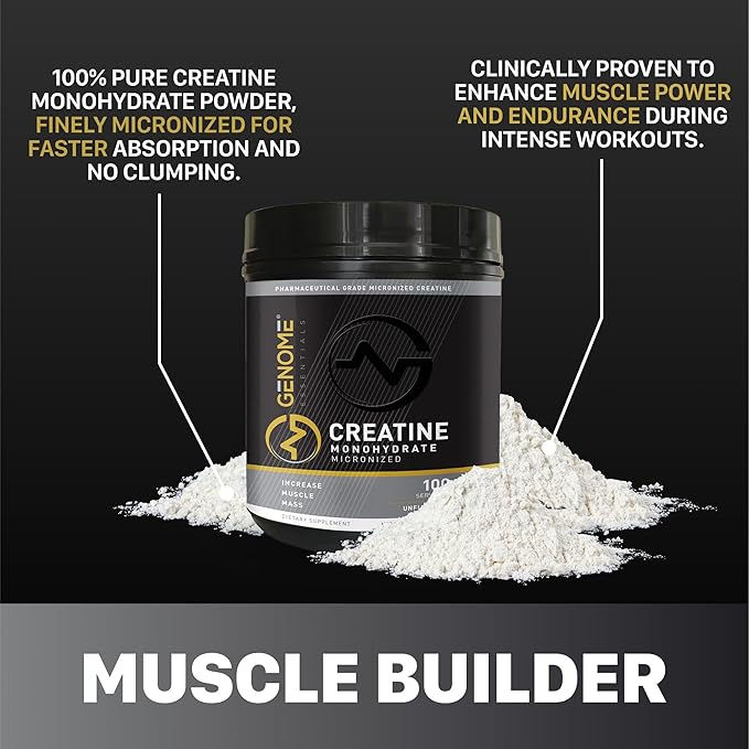 Premium Creatine Monohydrate Powder | Muscle Growth &amp Recovery | Clean Indgredients 100% Pure Micronized Powder | Keto Vegan-Friendly Non-GMO Gluten-Free | Unflavored |100 Servings