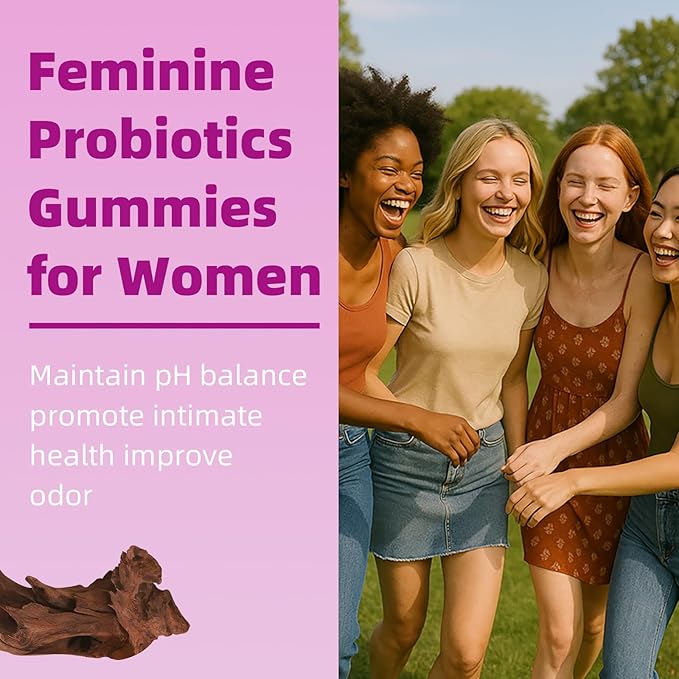 Her Juicy Feminine Probiotics Gummies with Slippery Elm Tropical Pineapple Flavor | Supports ph Balance for Women Digestive &amp Immune Health | 60 Gummies (1 Pack)