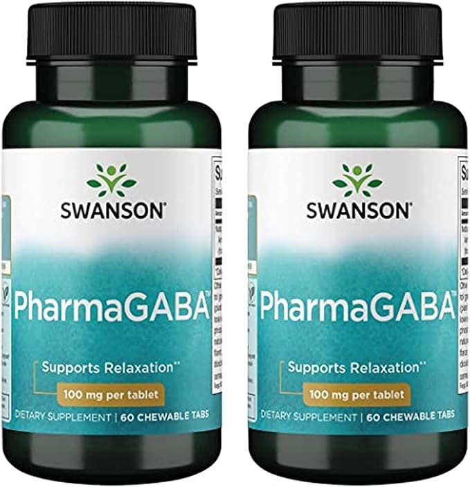 Swanson Amino Acid Pharmagaba 100 Milligrams 60 Chwbls (2 Pack)