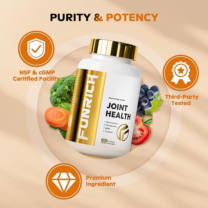 Glucosamine Chondroitin MSM 2100mg- Joint Support Supplement for Women and Men with MSM Turmeric &amp Boswellia for Cartilage Joint Comfort and Flexibility - 120 Capsules