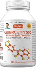 ANDREW LESSMAN Quercetin 500mg - 120 Capsules - 500 mg Unique Quercetin Phospholipid Complex Highly Absorbable Formula to Support Healthy Heart Circulatory and Immune Function. No Additives.
