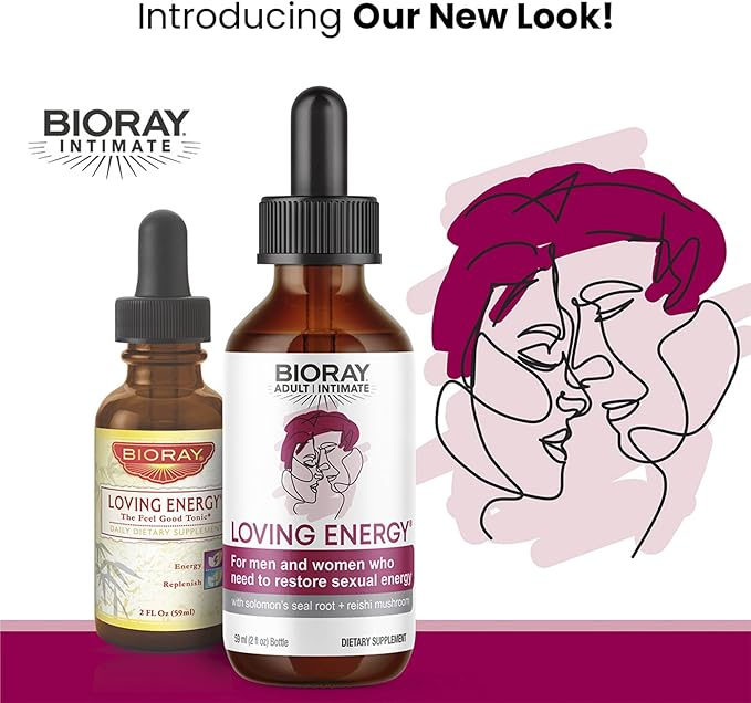 BIORAY Intimate Loving Energy - 2 fl oz - With Medicinal Mushrooms - Non-GMO Vegan Gluten Free