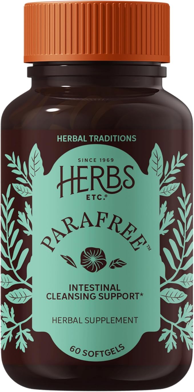 Herbs Etc. ParaFree - Gastrointestinal Support Supplement to Aid Intestinal Cleansing - Digestive Herbal Supplement with Wormwood Quassia &amp Male Fern - 60 Softgels (60 Servings)