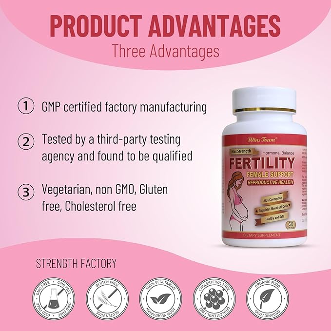 Fertility Tablets for Women Female Prenatal Vitamin Supplements Support Ovulation &amp Conception 60 Tablets