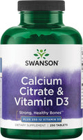 Swanson Calcium Citrate &amp Vitamin D 250 Tabs