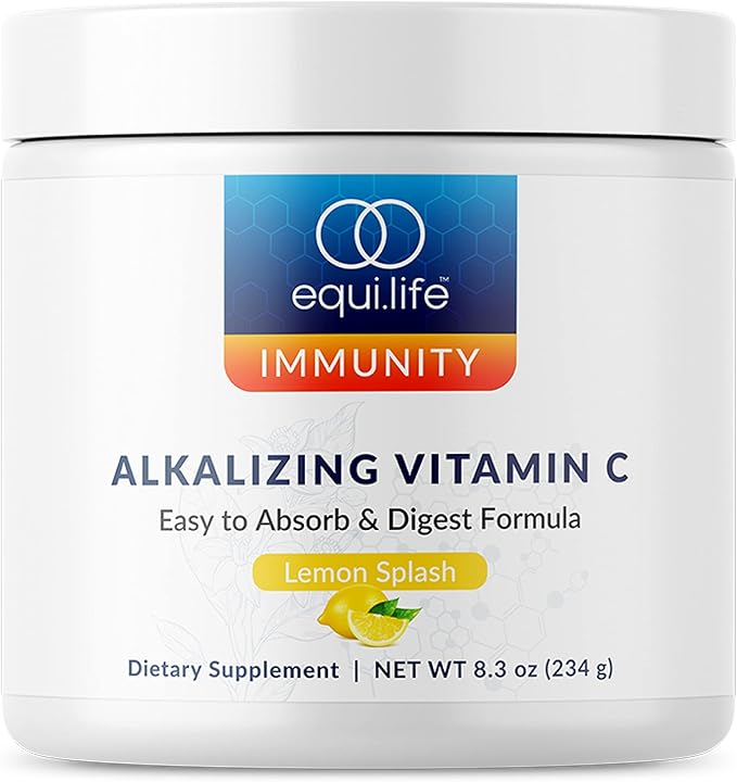 Equilife Alkalizing Vitamin C 2500 mg per Serving Immunity Support Supplement with Magnesium Calcium &amp Potassium Easy Absorption Powder Formula Gluten Free Non GMO Lemon Splash Flavor 8.3