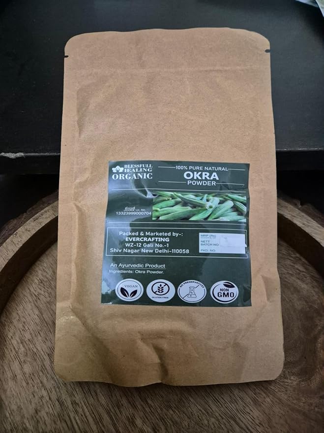 Organic Okra Powder 100% Pure Natural 100 Gram / 3.52 oz