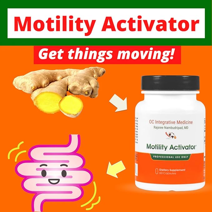 Motility Activator by Dr. Rajsree MD | Digestive Support for Gas Bloating &amp Occasional Constipation | Promotes Small Intestine Movement | Ginger &amp Artichoke Extract | 60 Capsules