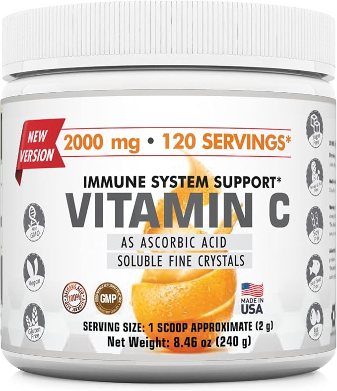 Immune &amp Genetics Protocols LLC Vitamin C High Potency* 2000 mg - Versatile and Powerful (120 Servings/4 Month approximate)