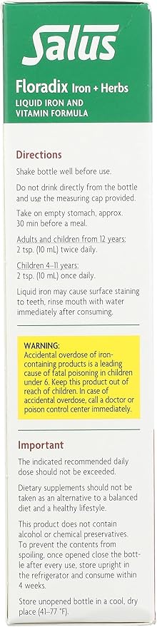 Floradix Floravital Liquid Iron and Vitamin Formula 8.5 fl.oz. - 250 ml. - Made in Germany (3 Pack)
