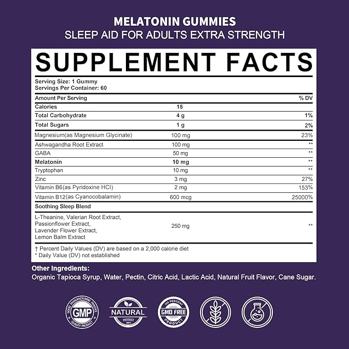 NEVISS Melatonin + Vitamin D3 &amp B12 Gummies Vegan 2+2=4 Pack