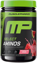 MusclePharm Select Amino's EAA + BCAAs Post Workout Essential Amino Acids Powder Pre Workout Energy Supplement for Men &amp Women with Branched Chain Amino Acids 30 Servings (Watermelon Crush)