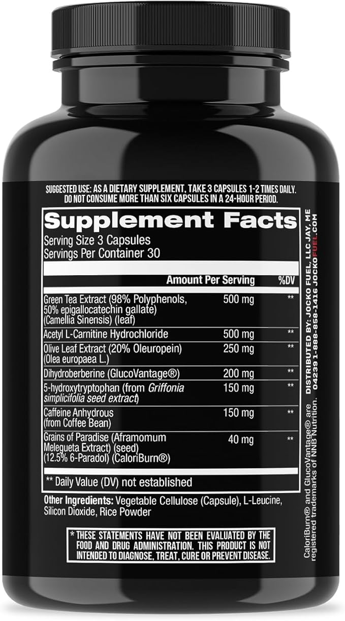 Jocko Fuel Burner for Men &amp Women - Healthy Weight Support Supplement Helps Regulate Appetite &amp Metabolism Booster - Supports Healthy Metabolism &amp Increased Thermogenesis 90 Count (30 Da