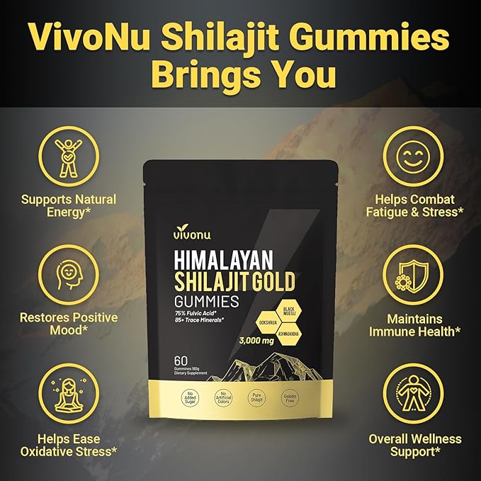 Shilajit Gummies Shilajit micronutrient supplement Himalayan premium ingredient Shilajit - Ashwagandha Gokshura Fulvic Acid &amp 85+ Trace Minerals I for Men Women I Non-GMO I 100% Natural &amp