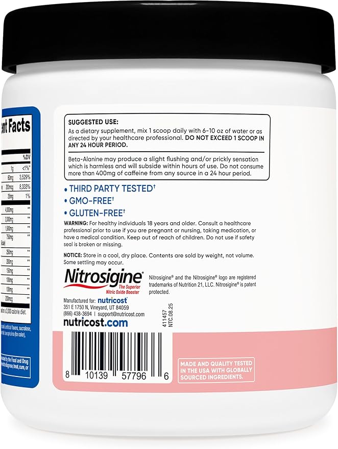 Nutricost Pre-Workout Powder (Cotton Candy) 30 Servings - GMO-Free Gluten-Free Vegetarian