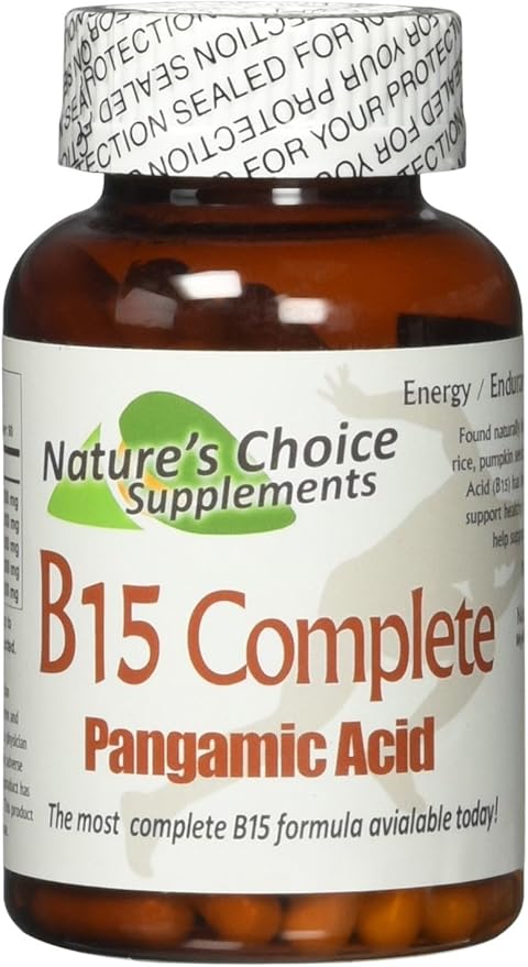 Nature's Choice Supplements B15 Complete Extra Strength Pangamic Acid with TMG&ampDMG 500mg 90 Capsules