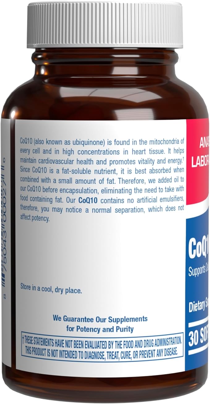 High Absorption CoQ10 100mg Softgels - Clinical Formula Coenzyme Q10 100mg for Skin Heart Energy Antioxidant and Brain Support - Easy to Swallow - Made in the USA in cGMP Facilities - 30 Servings