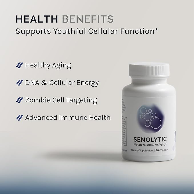 InfiniWell Senolytic Longevity Supplements - Optimize Cellular Aging Help Support Cognitive Function &amp Neurological Processing - with Resveratrol Pterostilbene &amp Quercetin (30 Capsules)