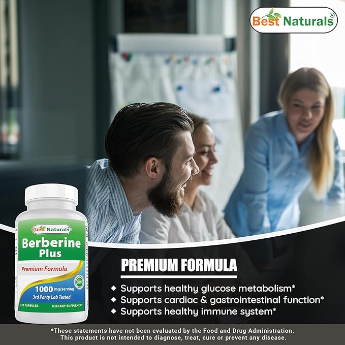 Best Naturals Berberine Plus 1000 mg/Serving 120 Capsules (120 Count (Pack of 3))