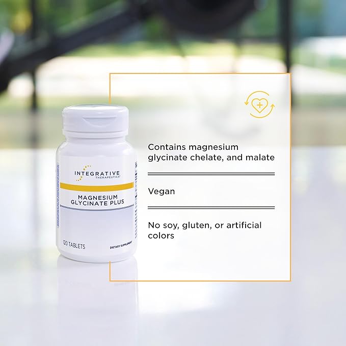 Integrative Therapeutics Magnesium Glycinate Plus - Cardiovascular Support Supplement* - Supports Brain &amp Muscular Function* - 120 Count (60 Servings)