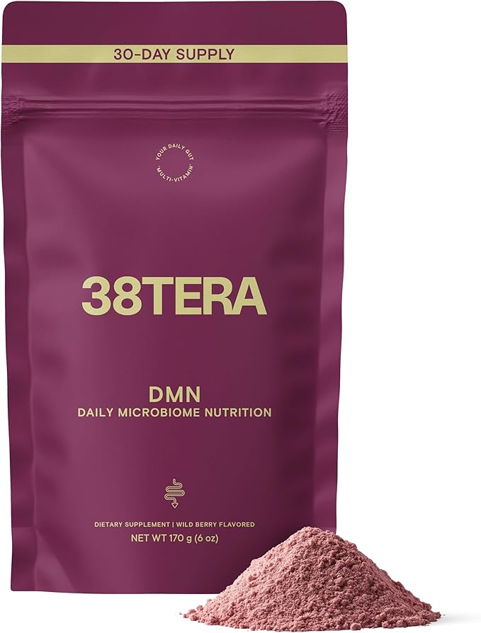DMN (Daily Microbiome Nutrition) 6 Oz Plant-Based Fiber Powder with 3 Different Prebiotics Helps Digestive &amp Gut Health Low FODMAP Supplement Vegan Wild Berry Flavor 30 Servings
