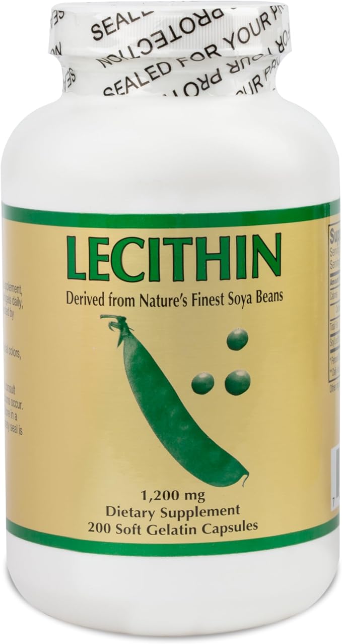 Nu-Health Soy Lecithin 1200 mg Capsules | Lecitina de Soya | Soy Lecithin Capsules Non-GMO | Natural Source of Phospholipids &amp Choline | Supports Cellular Function &amp Fat Metabolism | 200 Caps
